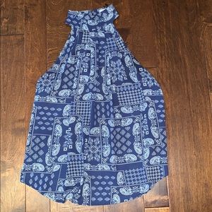 High neck, paisley print tank top